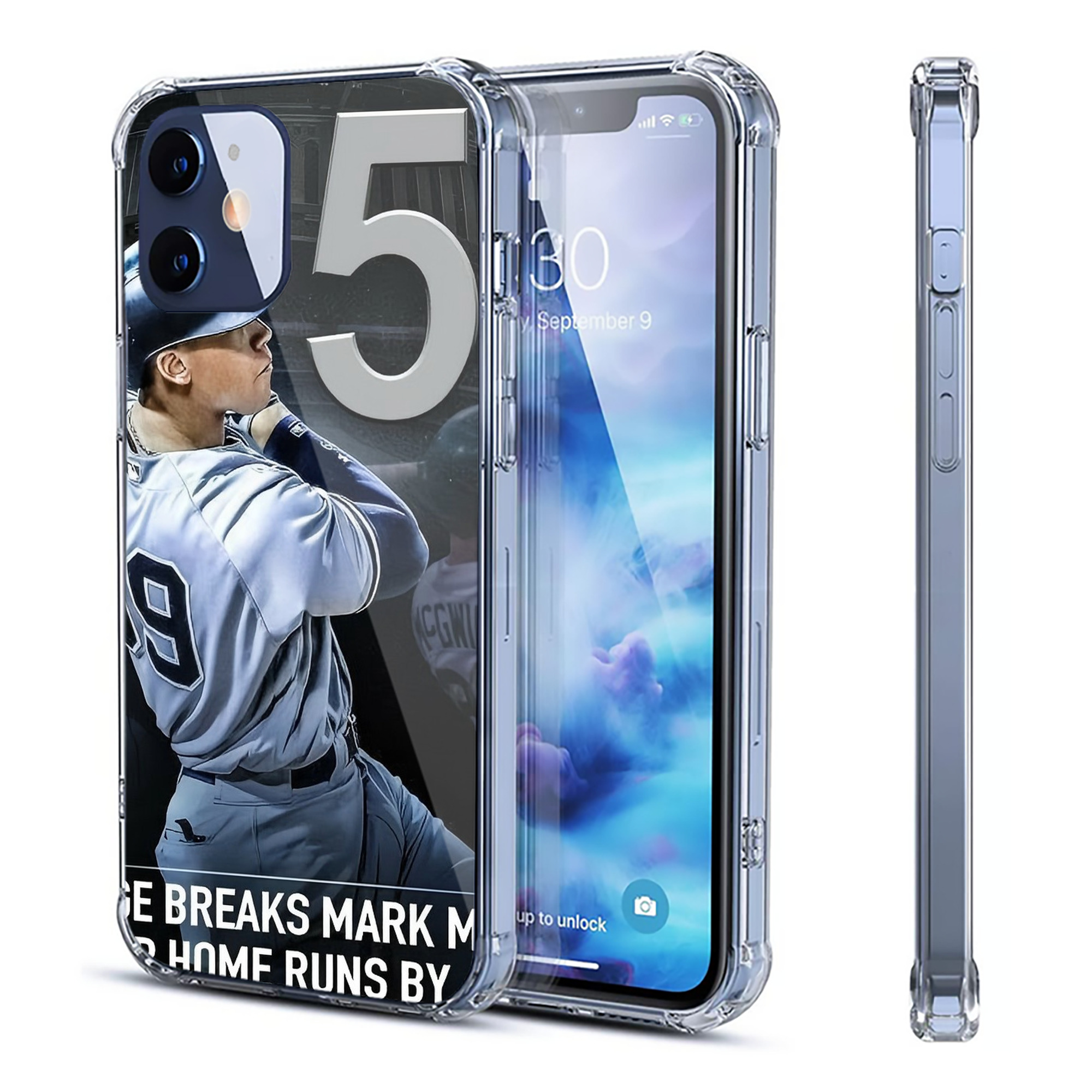Aaron Judge 50 Home Runs 6 Clear IPhone 12 Case – Soft TPU With UV Print – Enhanced Drop Protection, Precise Fit, Anti-Fingerprint, Customizable Design, Scratch-Resistant, Yellow-Resistant